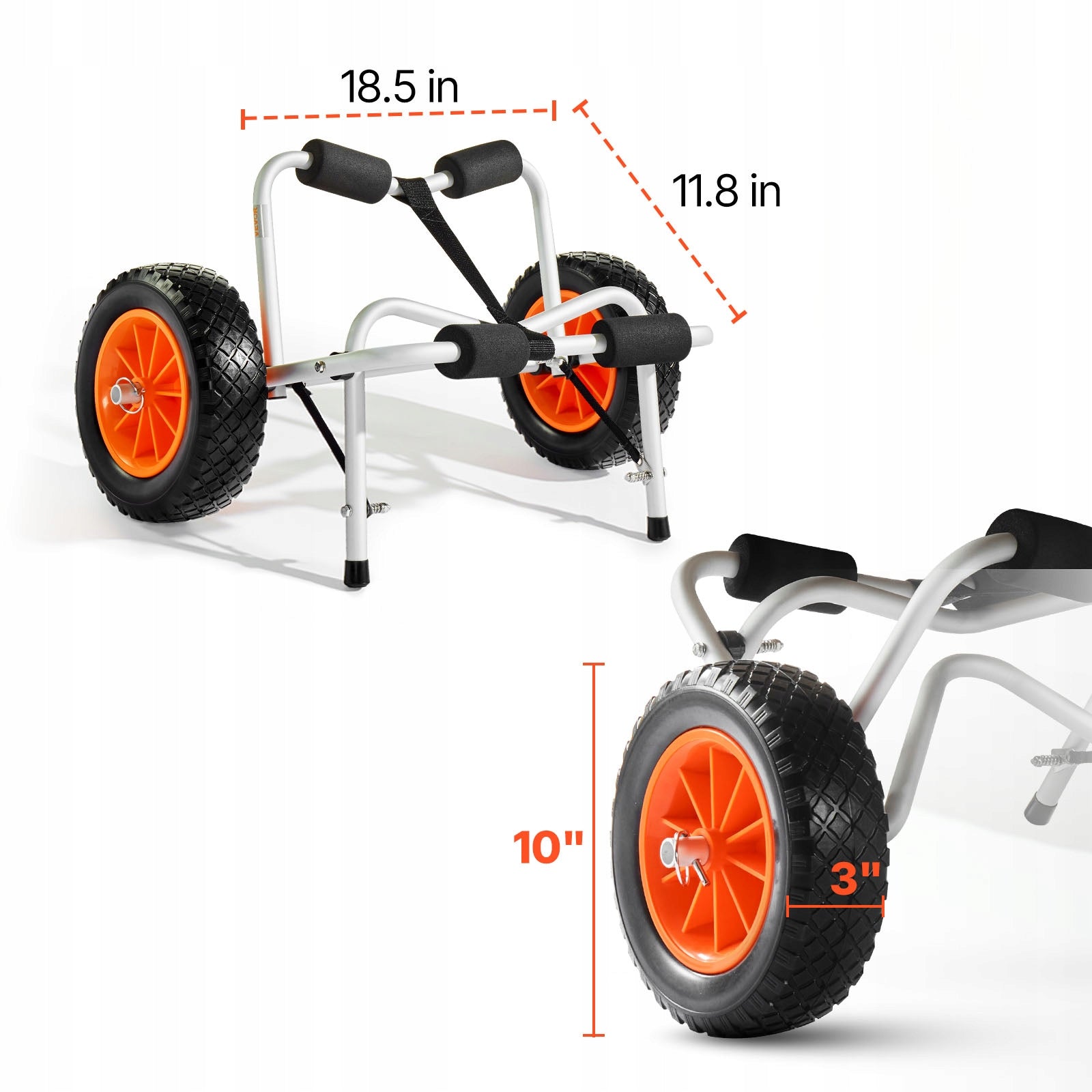 Kayak Trolley Load Capacity 113KG Folding For Kayak SUP Boards And Boats Jon EAN (GTIN) 197988889908
