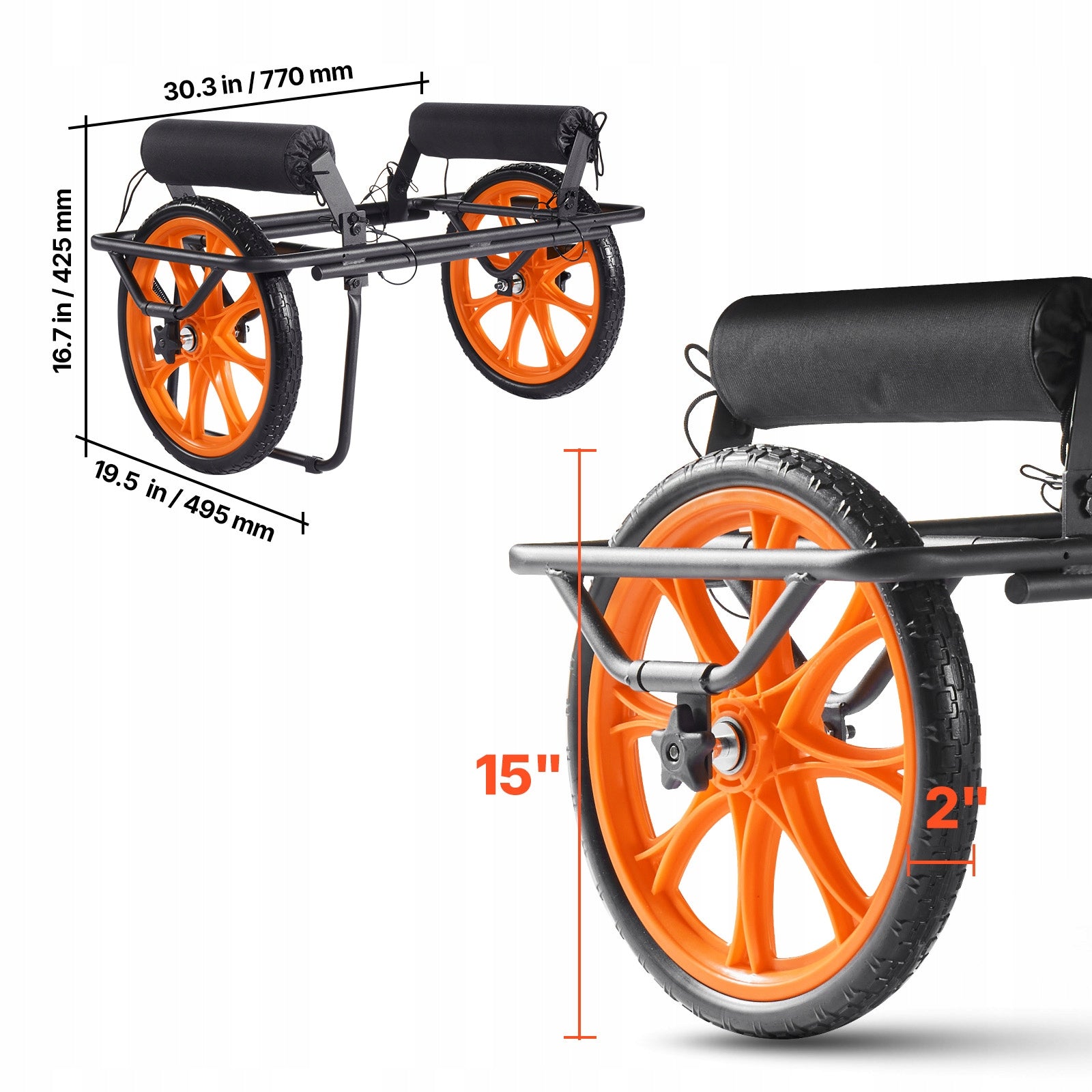 Kayak Trolley Load Capacity 150KG With Fastening Belt And Multilayer Protection Manufacturer code SPSPHTTC15INR