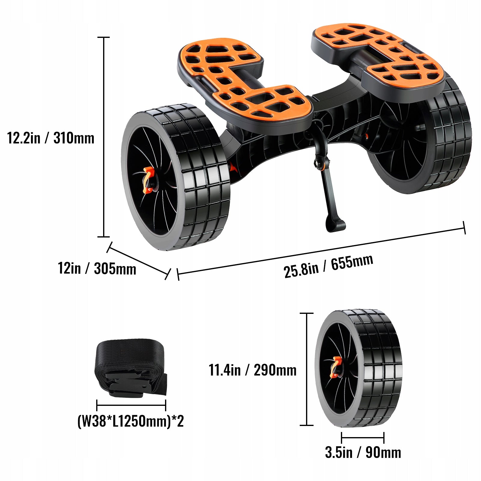 Kayak Trolley Made of Aluminum Alloy 655x305x310MM To 145KG Load Capacity Manufacturer code S320LBS10I