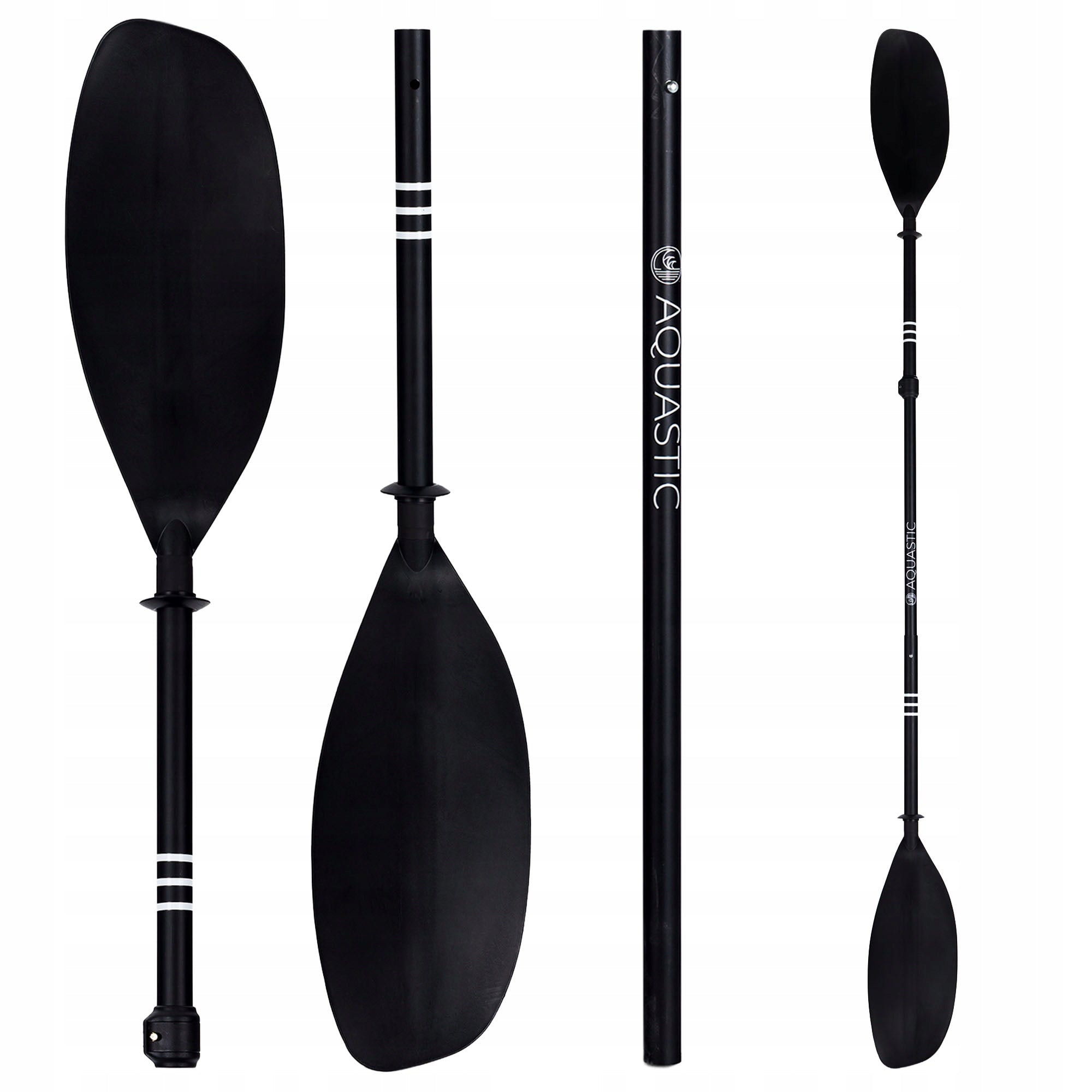 Kayak paddle 3-piece AQUASTIC 200-220 cm black FOLDING ADJUSTABLE