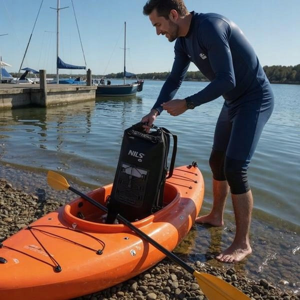 Kayaking Bag Waterproof BACKPACK for Going Out in the Mountains 25L black Manufacturer code 15-02-486
