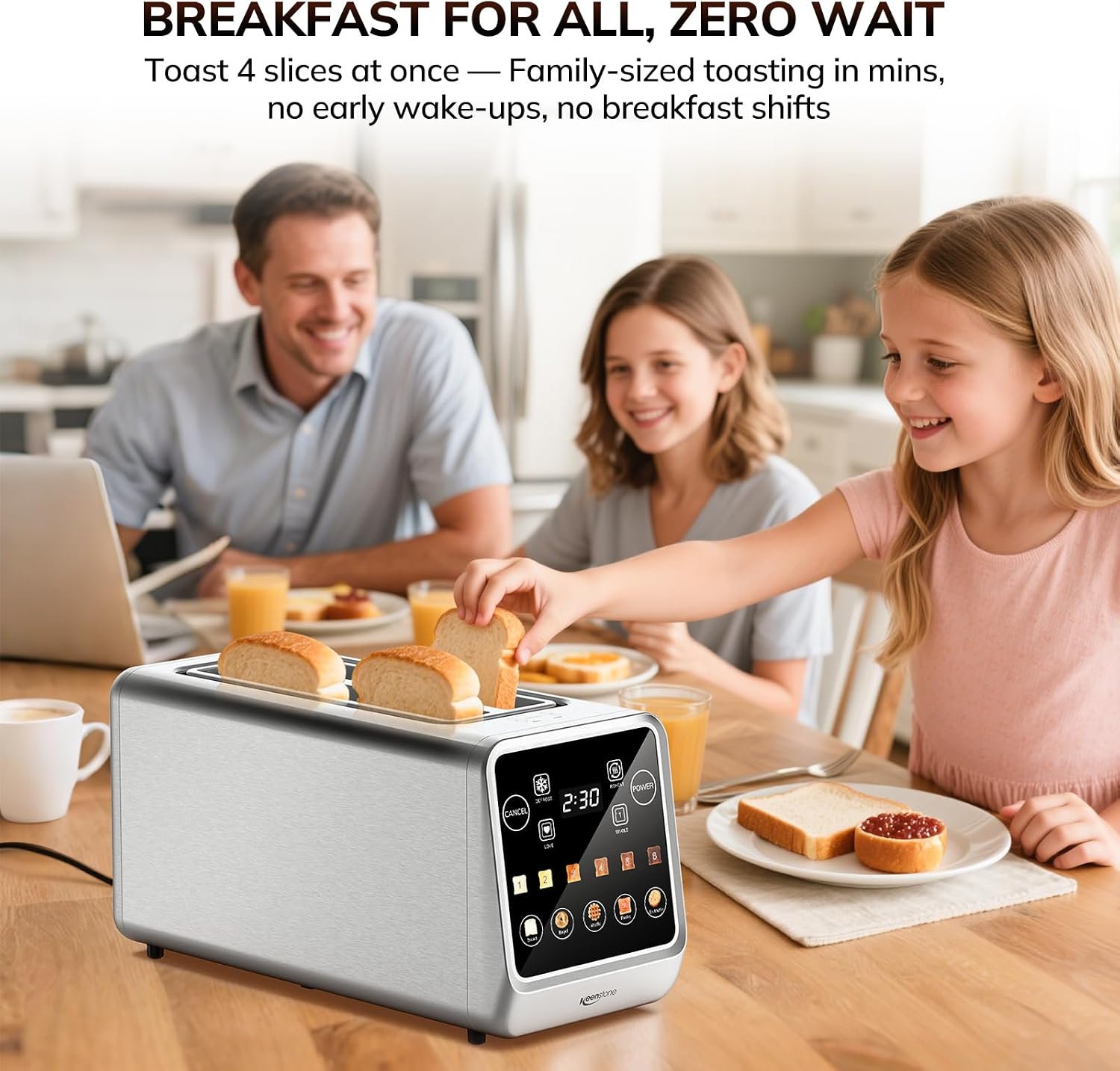Keenstone Toaster 4 Slots Touch Screen Stainless Steel 1400W 6 Programs Brand no brand