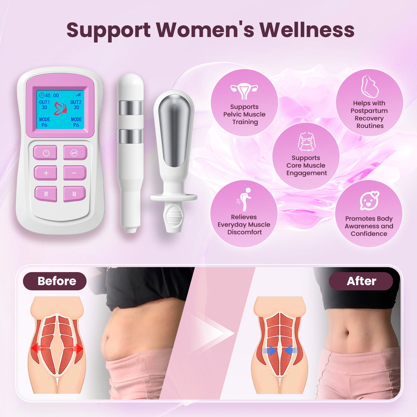 Kegel pelvic floor muscle trainer – electrostimulator for rehabilitation Medical device no