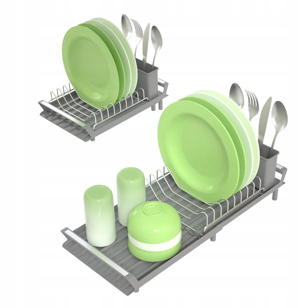 Ken's Kitchen Retractable Table Cutter Folding Dish Dryer Grey