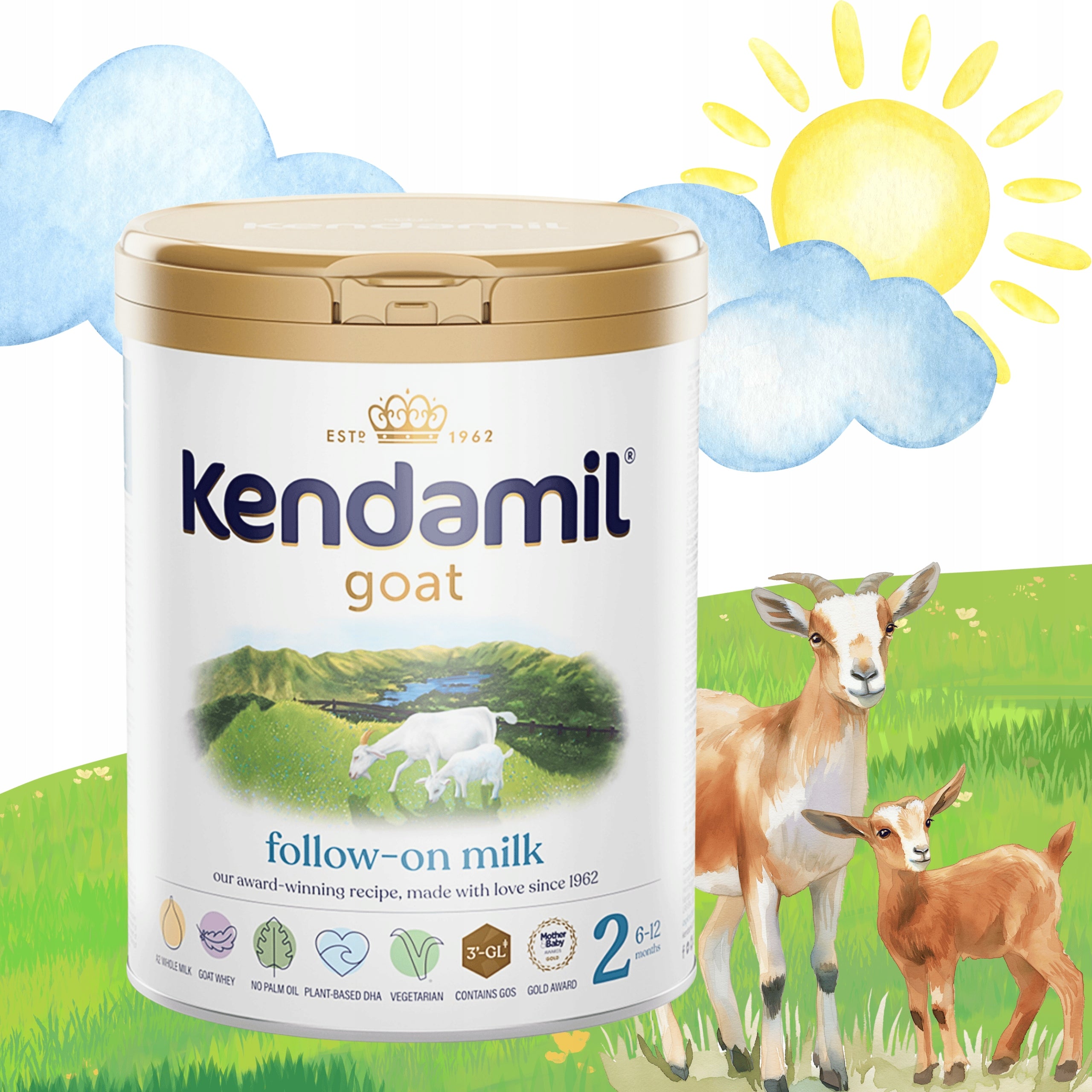 Kendamil 2 DHA+ goat's milk from 6 months 800g Brand Kendamil