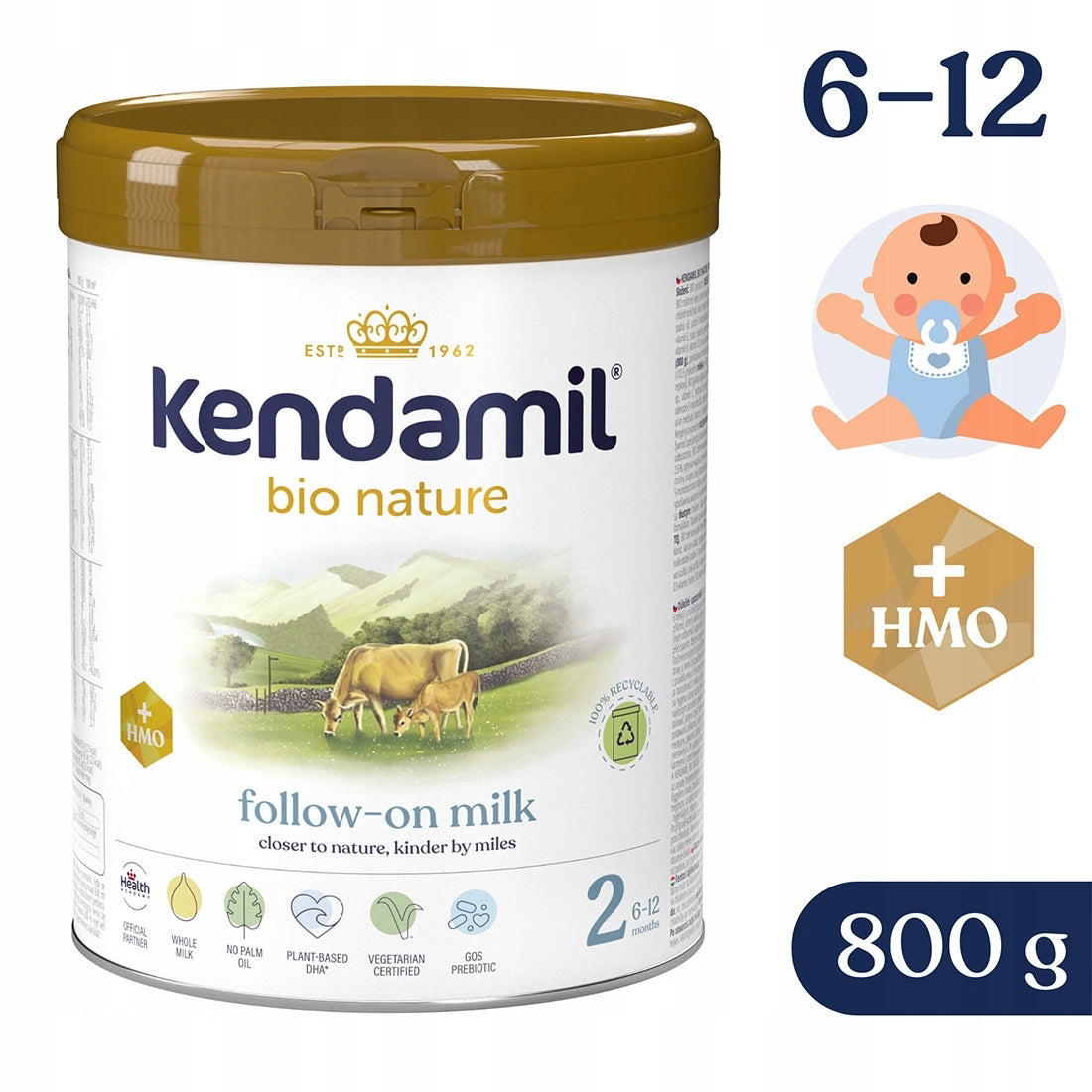 Kendamil BIO Nature 2 HMO+ milk 800 g Packaging status original