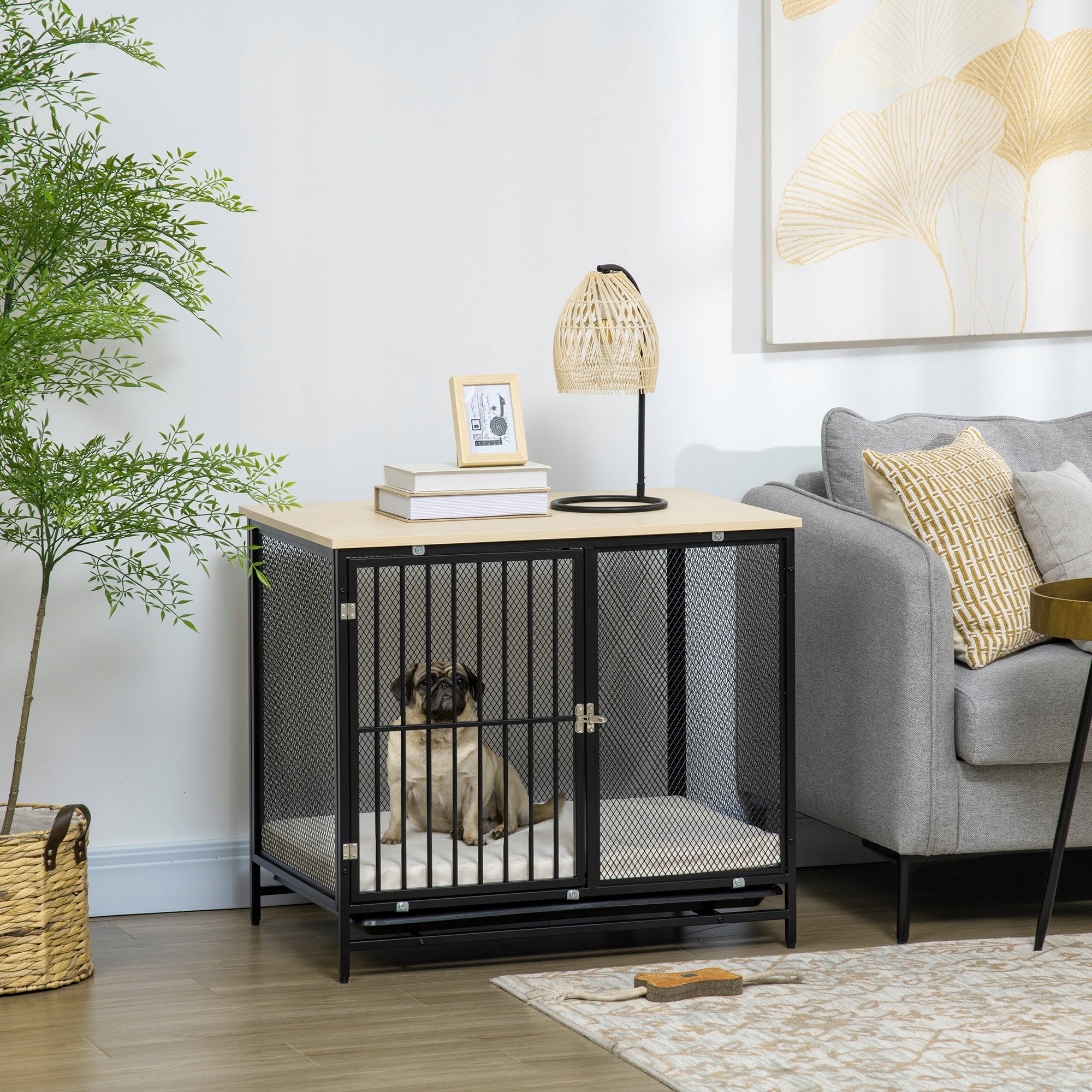 Kennel Cage for Dog Household Lockable with Tabletop 80L x 55W x 71H cm Kind playpen