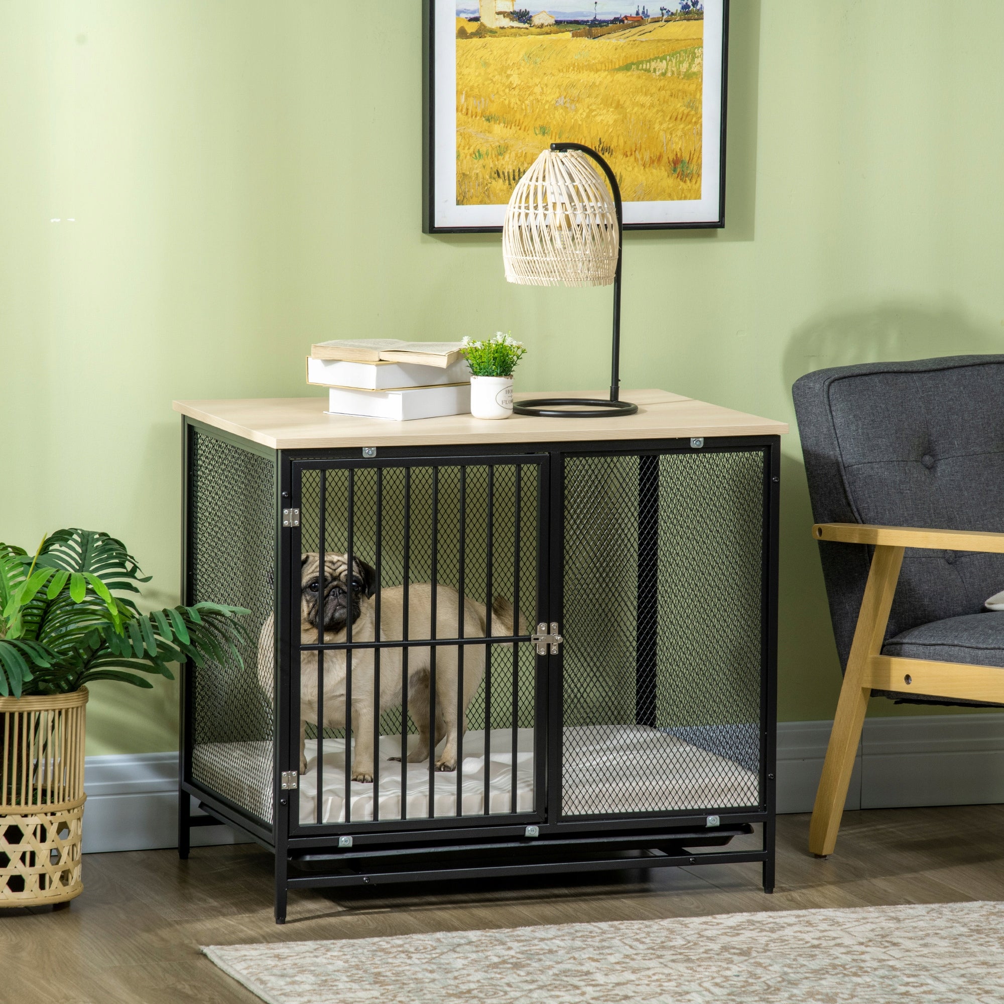 Kennel Cage for Dog Household Lockable with Tabletop 80L x 55W x 71H cm Manufacturer code D02-131V00AK