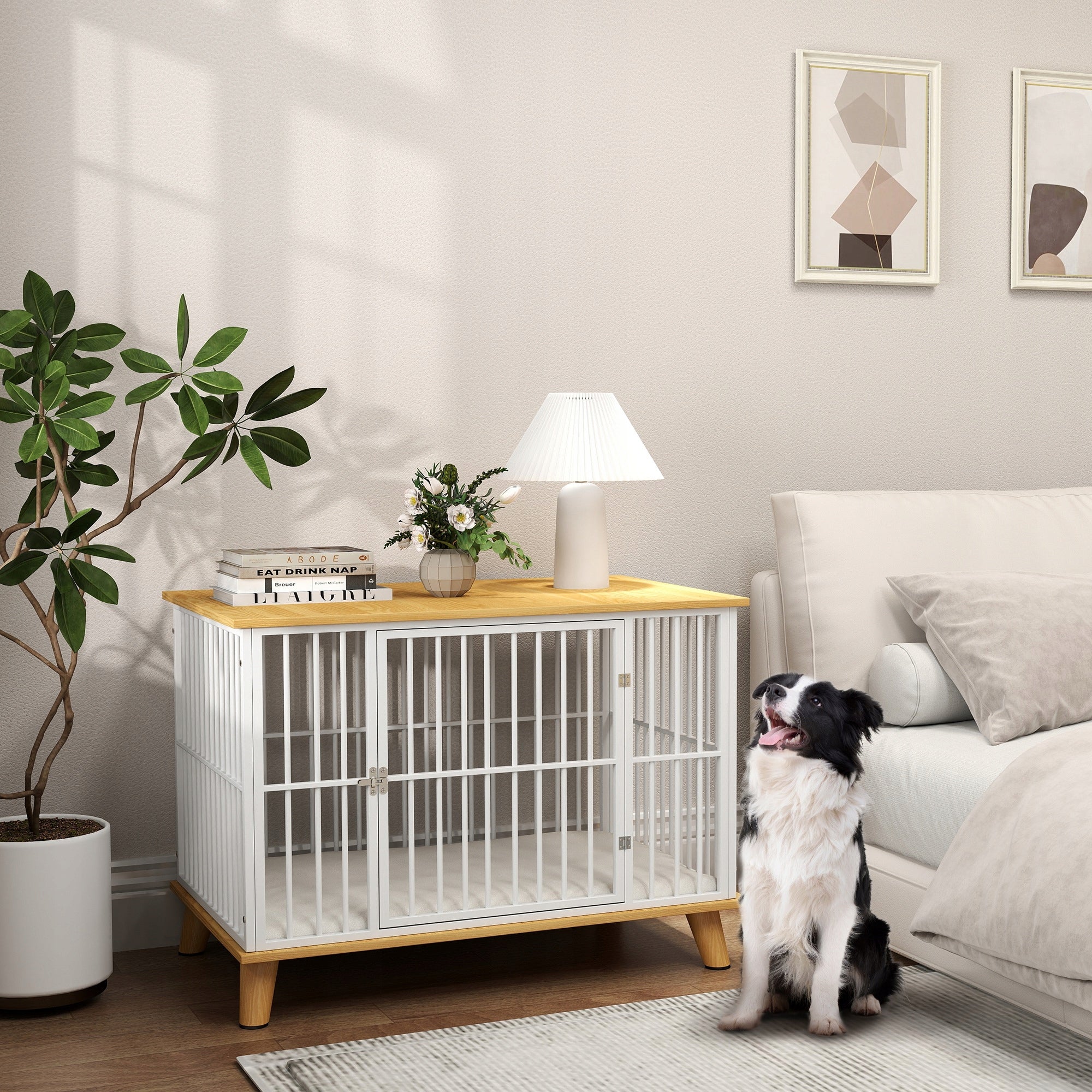 Kennel Cage for Dog Playpen for Home with Pillow Lockable Table up to 15 kg Kind cage