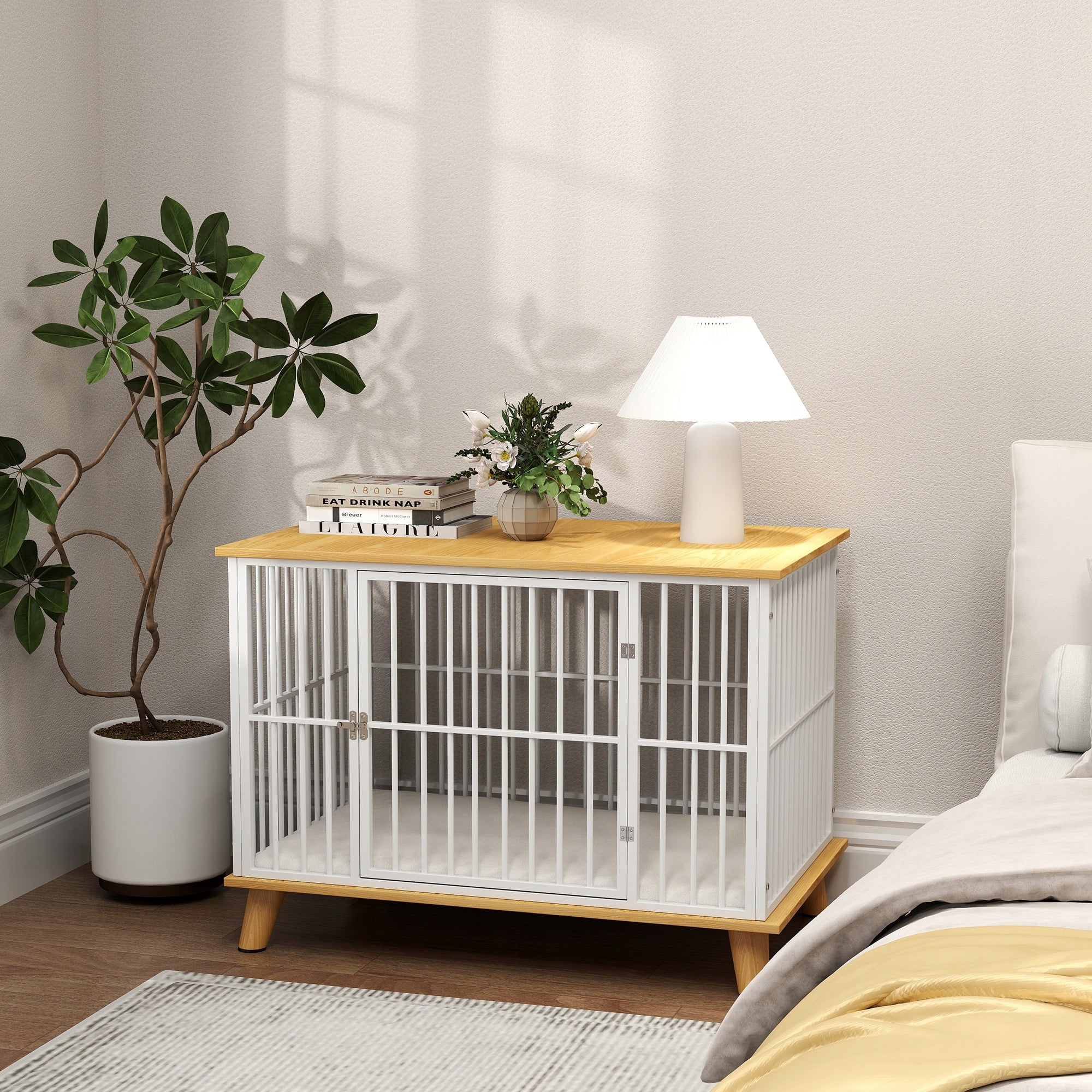 Kennel Cage for Dog Playpen for Home with Pillow Lockable Table up to 15 kg Length 60 cm