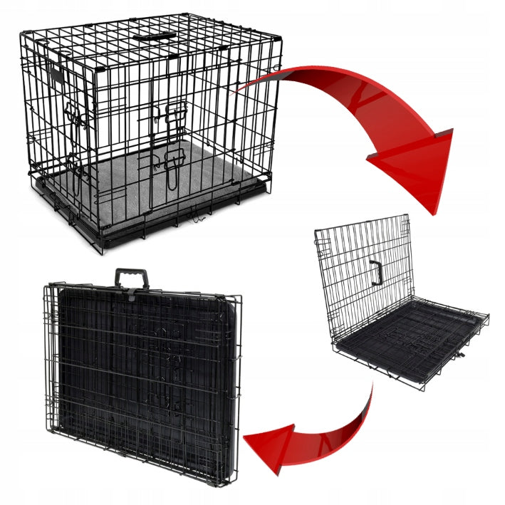 Kennel Cage with Dog Bed Set of 2 eL DOG PLAYPEN 91 x 56 Material of manufacture metal