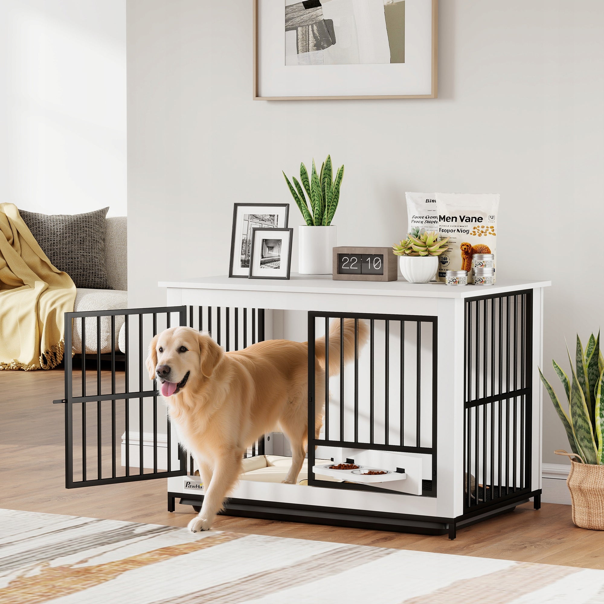 Kennel Dog Cage For Home 2 Doors Swivel Bowls White EAN (GTIN) 4255826840354