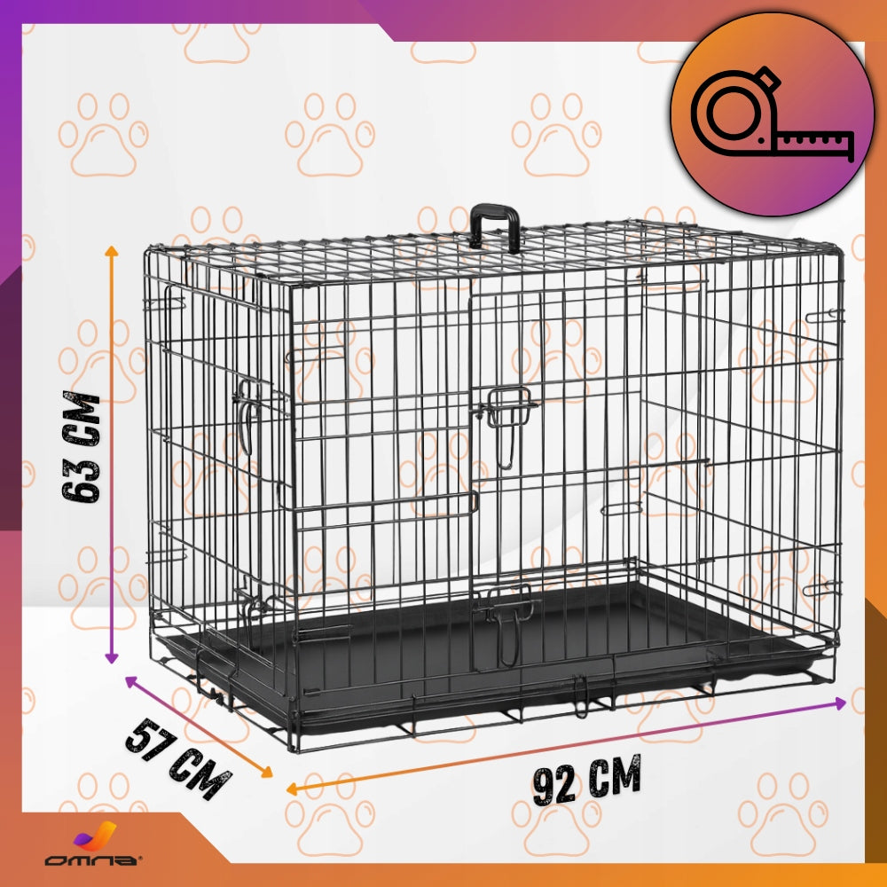 Kennel Dog Cage for Car Transport Metal Playpen 92x57x63 Brand Omna