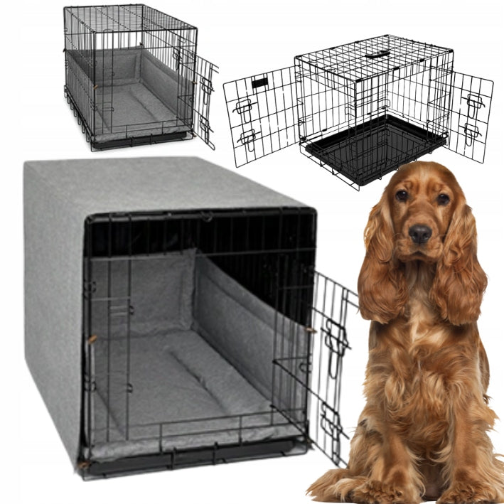 Kennel cage with dog bed set of 3 el. DOG PLAYPEN 91 x56 cm