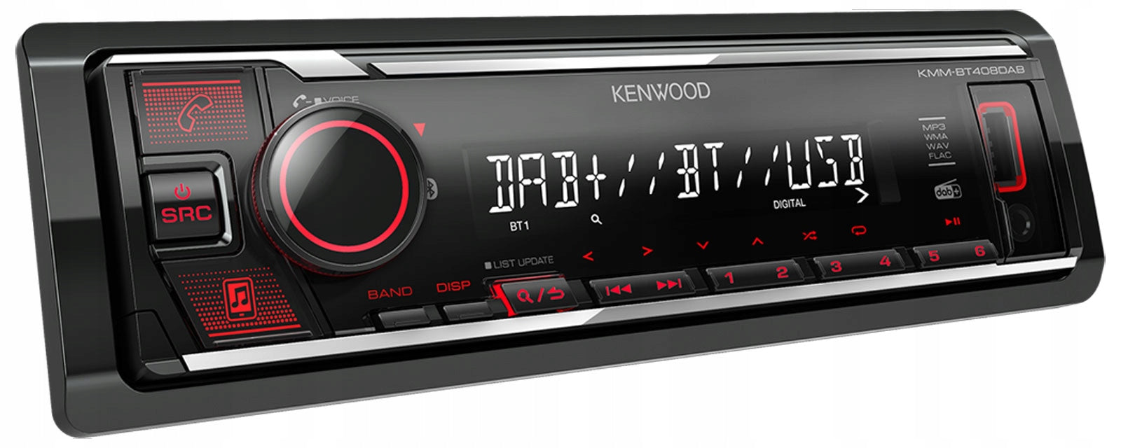 Kenwood KMM-BT408DAB Car Radio - MP3 USB AUX DAB+ Bluetooth 4x50W -
