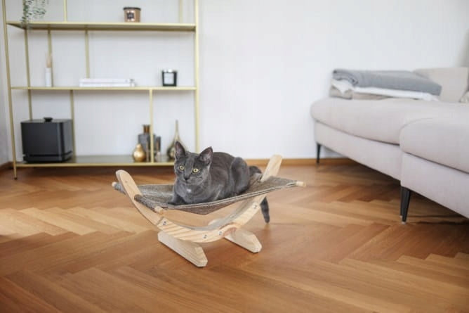 Kerbl Hammock Bedding for Cat Siesta 2.0 Wood Eco 61x37x29 Beige Manufacturer code 81559