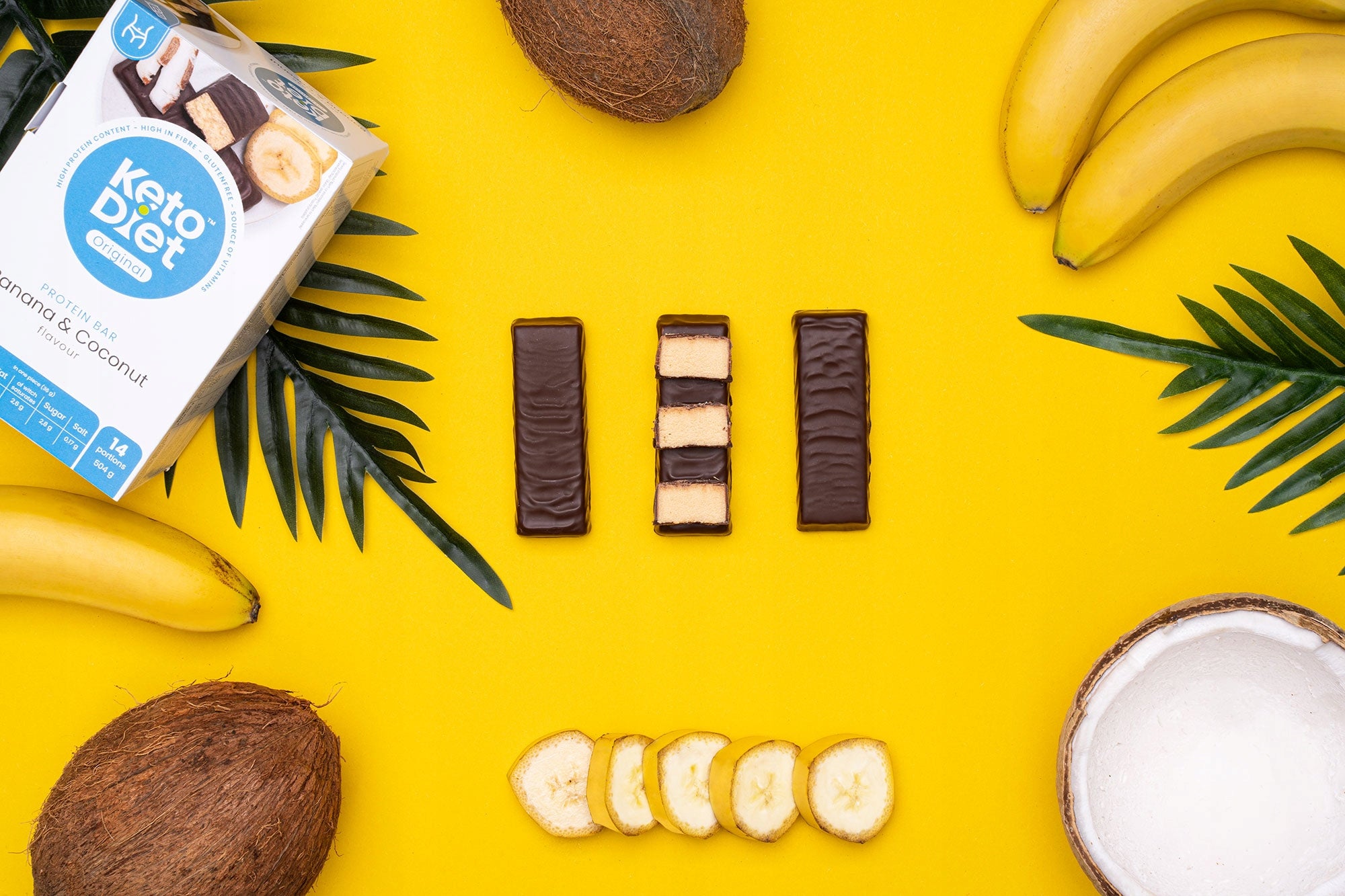 KetoDiet Proteinové tyčinky - příchuť kokos-banán (14 ks - 7 porcí) EAN (GTIN) 8594181012843