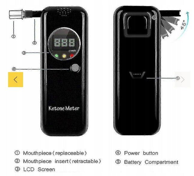 Ketone Breath Analyzer Breath Tester for Ketogenic Diet LED Packaging status original