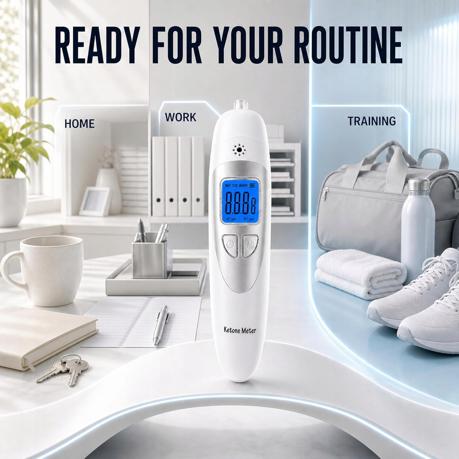 Ketone Breathalyzer Ketone Meter 0-99 PPM Keto Acetone 32 Measurements Mouthpieces Medical device no