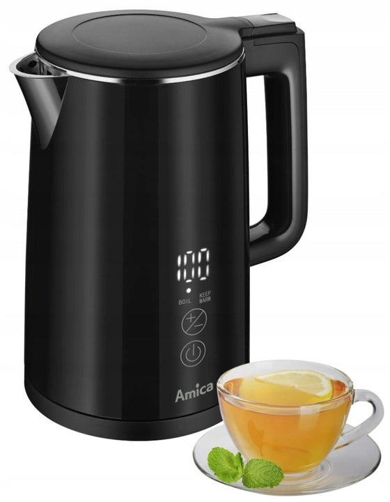 Kettle Amica KF6012 2200W 1,5L REG TEMP LED black Manufacturer code KF 6012