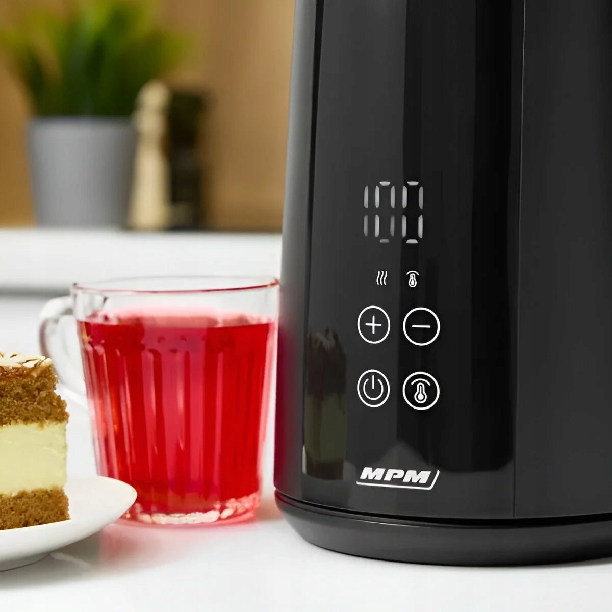 Kettle MPM Mcz-120 C Black Safety overheating protection heat-resistant handles anti-slip feet protection against switching on an empty device non-heating base