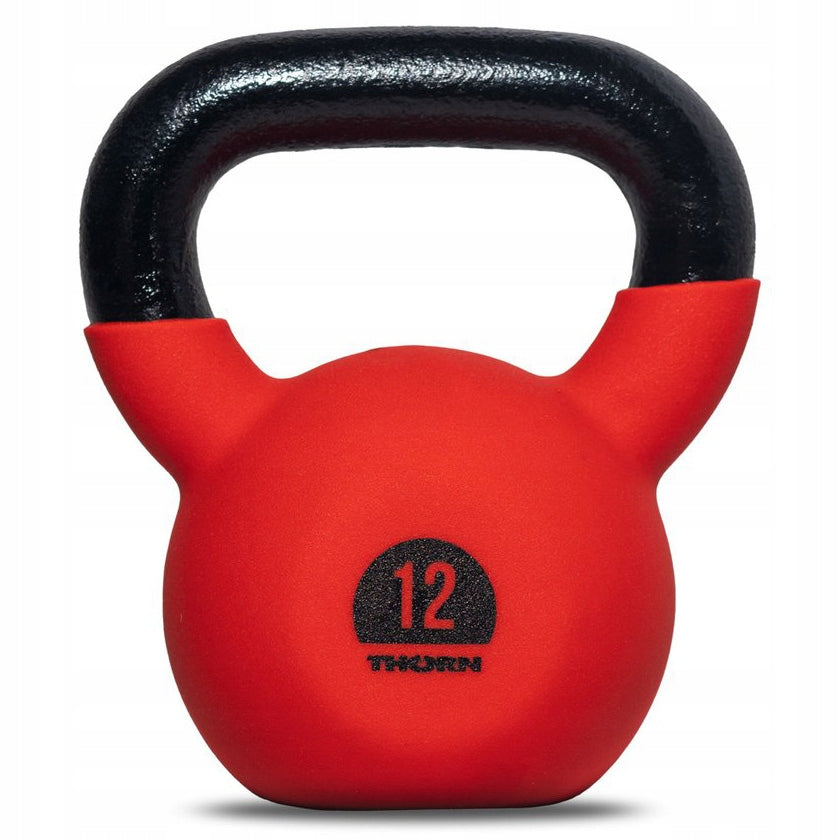 THORN+FIT Kettlebell aus Gusseisen mit Gummischutzbeschichtung, 12 kg 