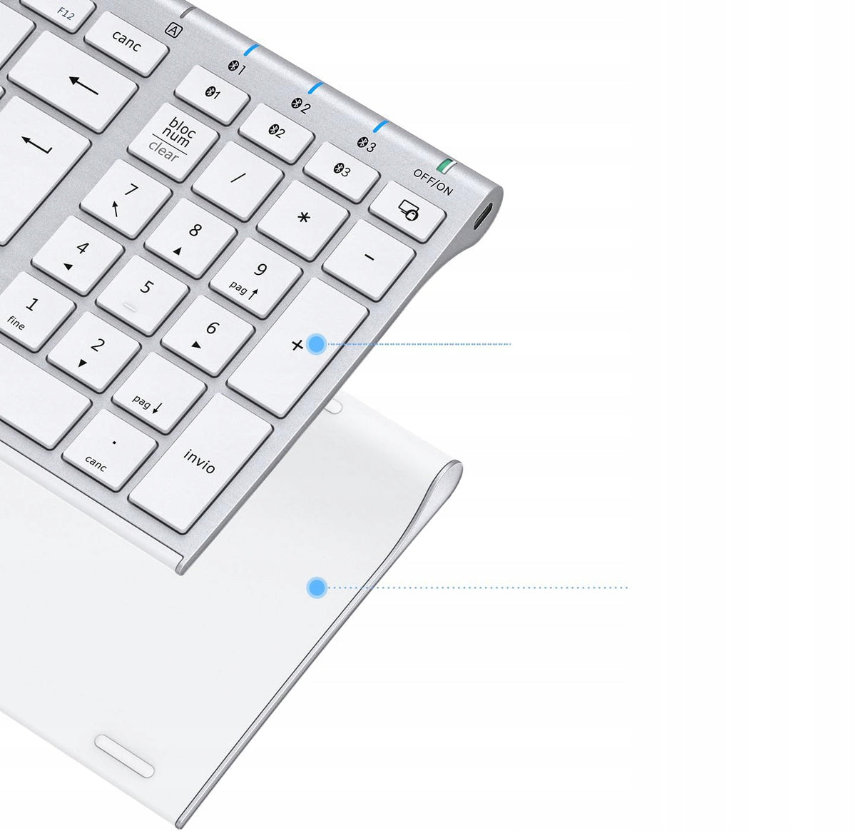 Keyboard Bluetooth 5.1 multi device numeric ergonomic QWERTY (PL) Keyboard layout PL (qwerty)