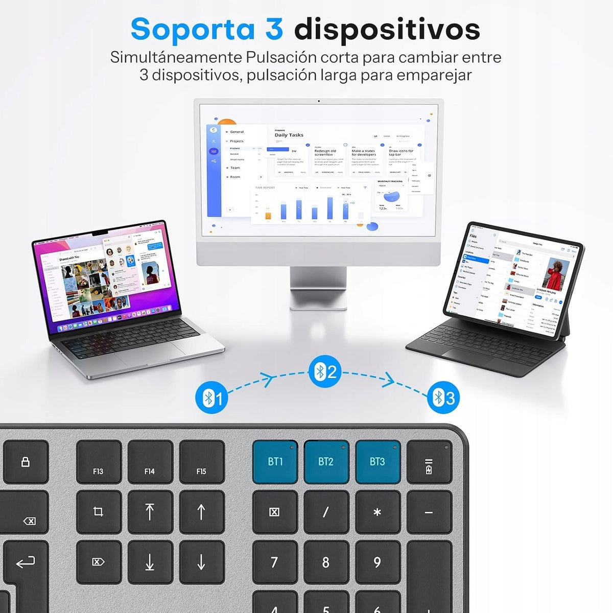 Keyboard Bluetooth Mouse MacBook iMac Mac OS QWERTY ES OMOTON KB515 Packaging status original