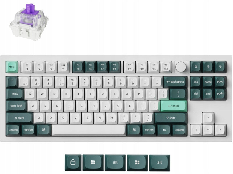 Keyboard KEYCHRON Q3 HE QMK Wireless White-green