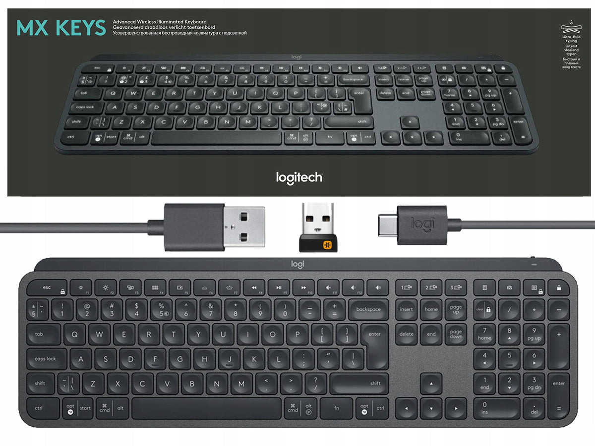 Keyboard Logitech MX KEYS wireless backlit 920-009415 Bluetooth
