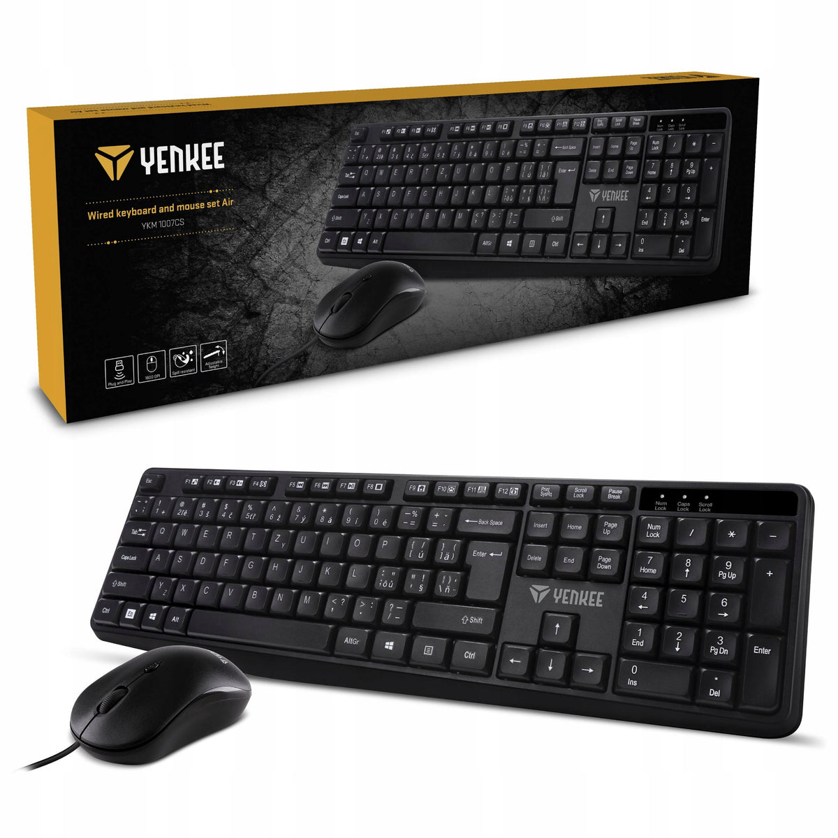 Keyboard Mouse Office Set Yenkee YKM 1007CS