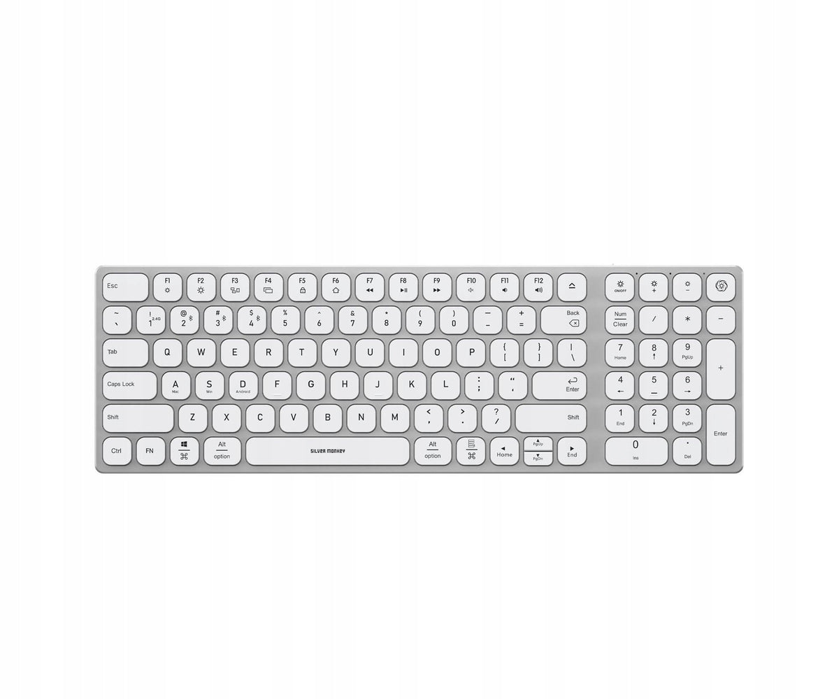 Keyboard Silver Monkey Alu Keys Mini Premium Backlight White