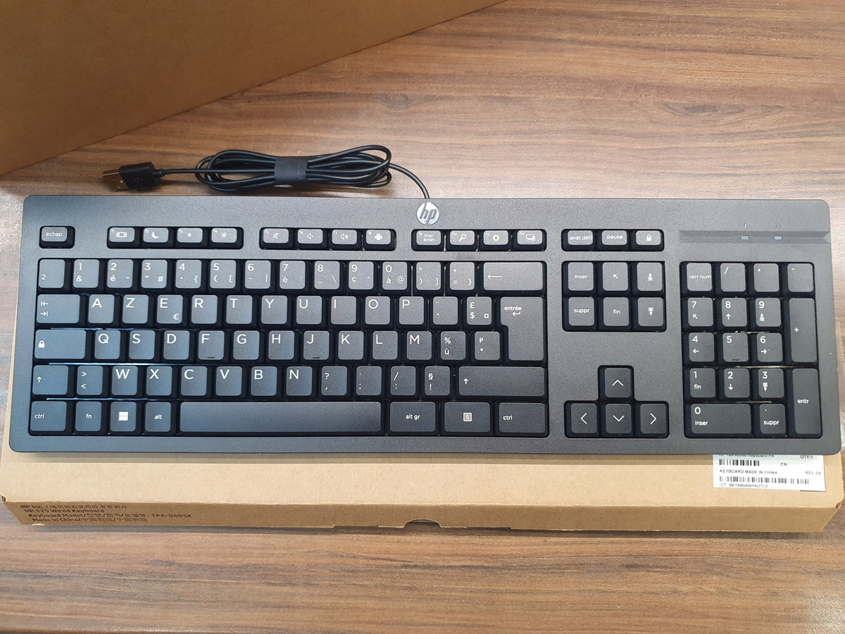 Keyboard USB HP 125 Wired French, NEW + Stickers Manufacturer code 266C9AA#ABF
