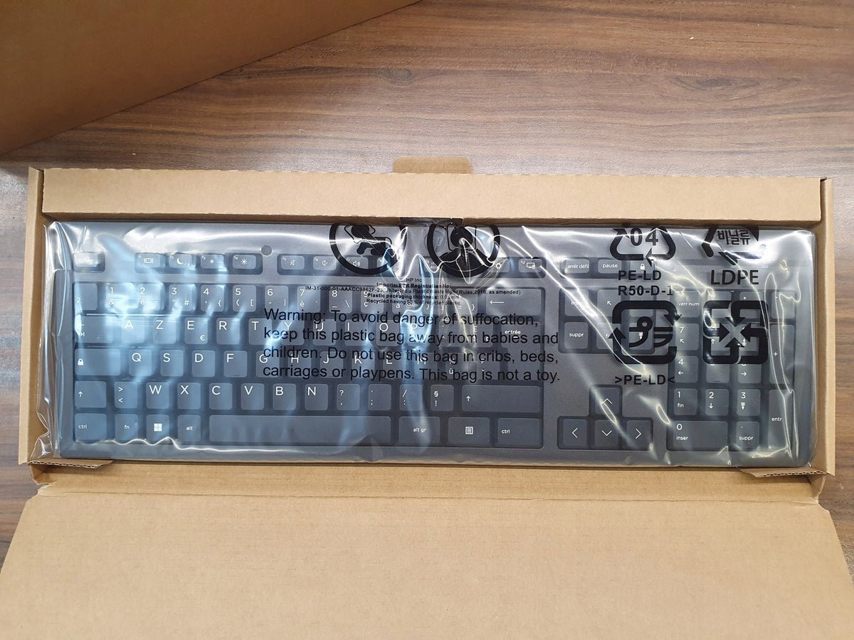 Keyboard USB HP 125 Wired French, NEW + Stickers