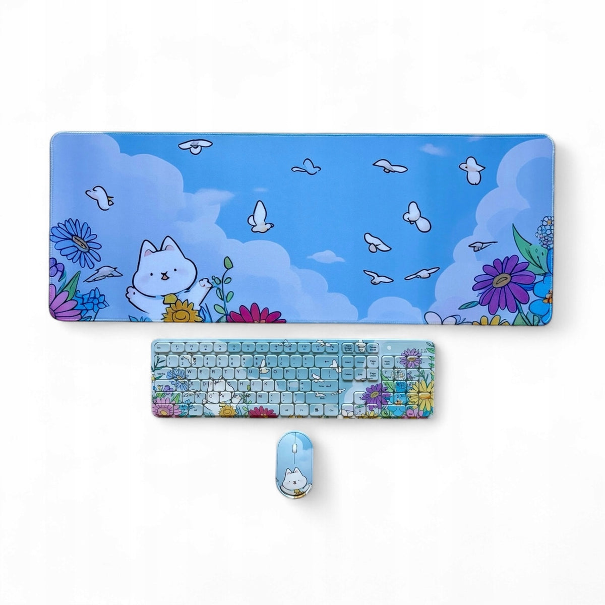 Keyboard + Wireless Mouse + Theme Pad Set 3in1 QWERTY