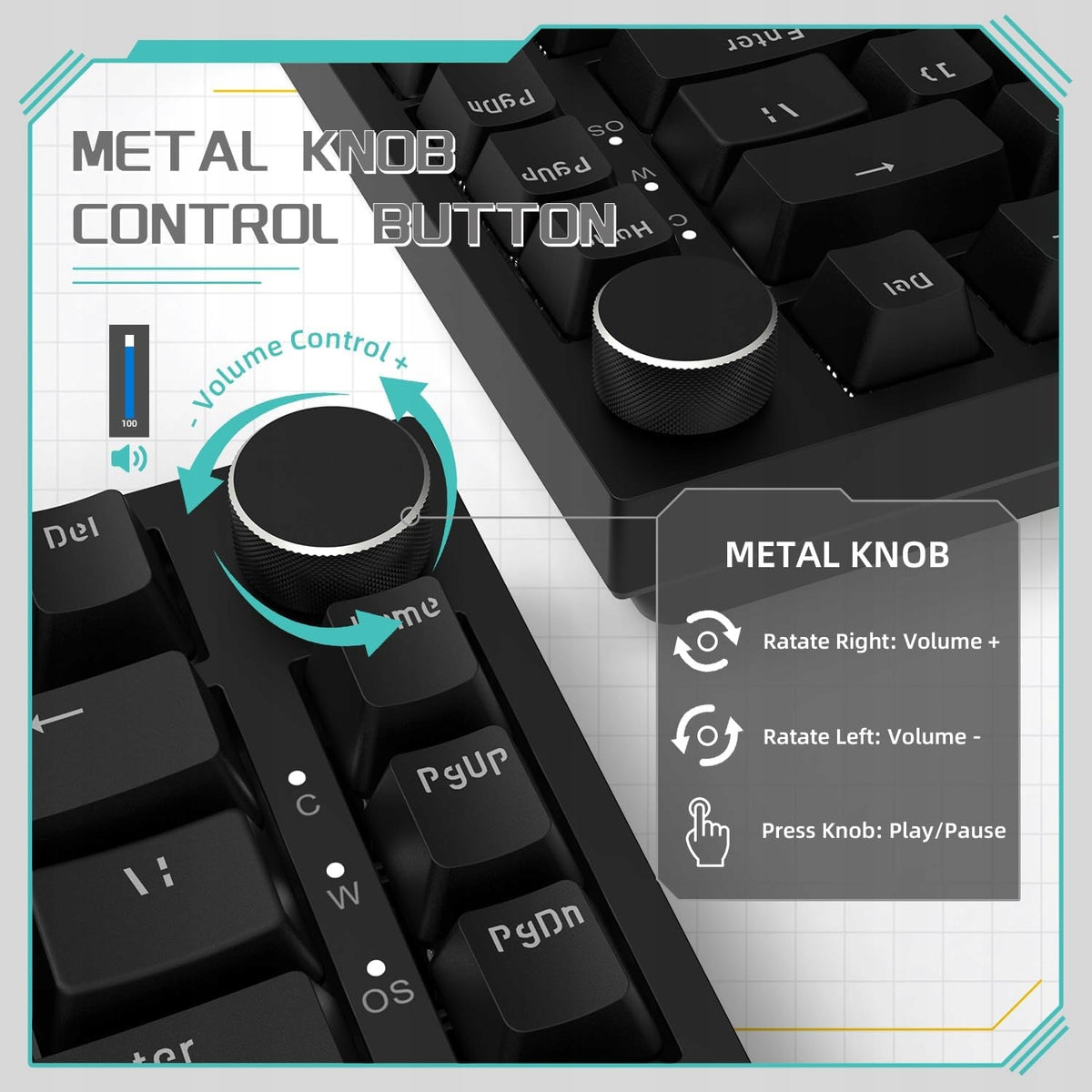 Keyboard YINDIAO AK820 mechanical USB-C 75% red PBT Keyboard layout ARABIC (qwerty)