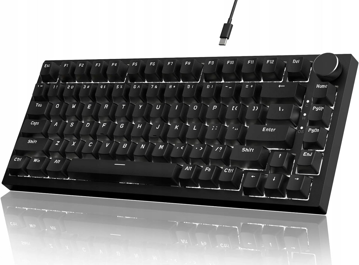 Keyboard YINDIAO AK820 mechanical USB-C 75% red PBT