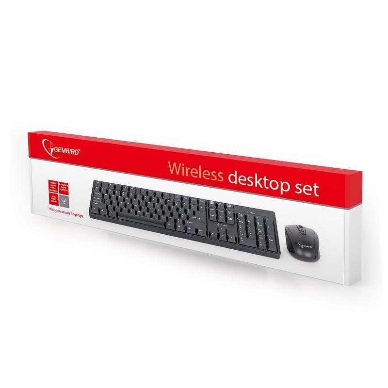 Keyboard and mouse set Gembird black Manufacturer code KBS-W-01