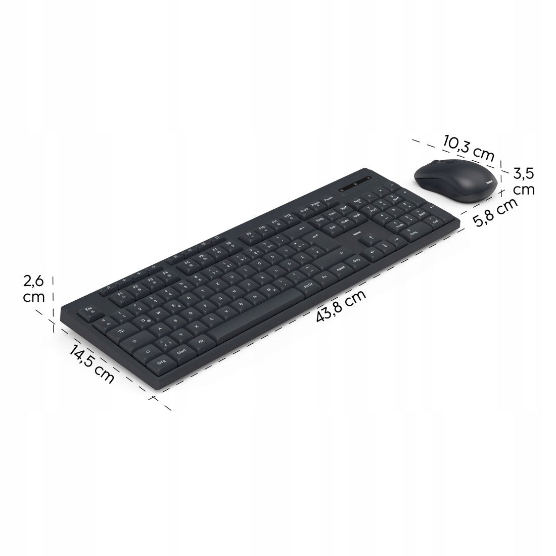 Keyboard and mouse set Hama WKM-200 wireless QWERTY black Manufacturer Hama