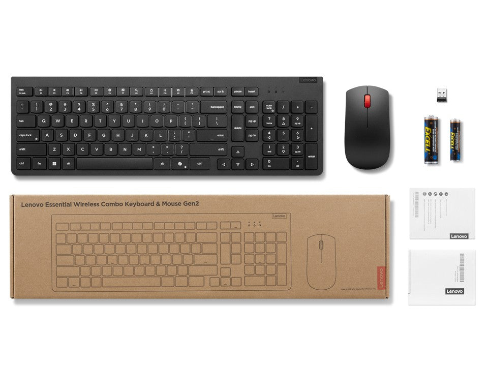 Keyboard and mouse set Lenovo black Keyboard type membrane