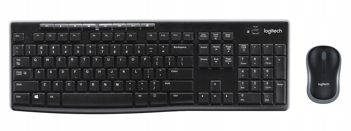 Keyboard and mouse set Logitech MK270 black QWERTY layout Spanish