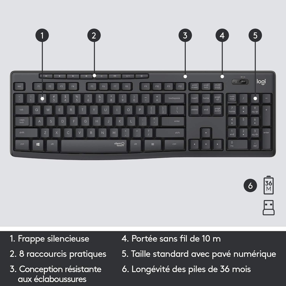 Keyboard and mouse set Logitech black ATTENTION! AZERTY - keyboard layout Manufacturer code 920-009795