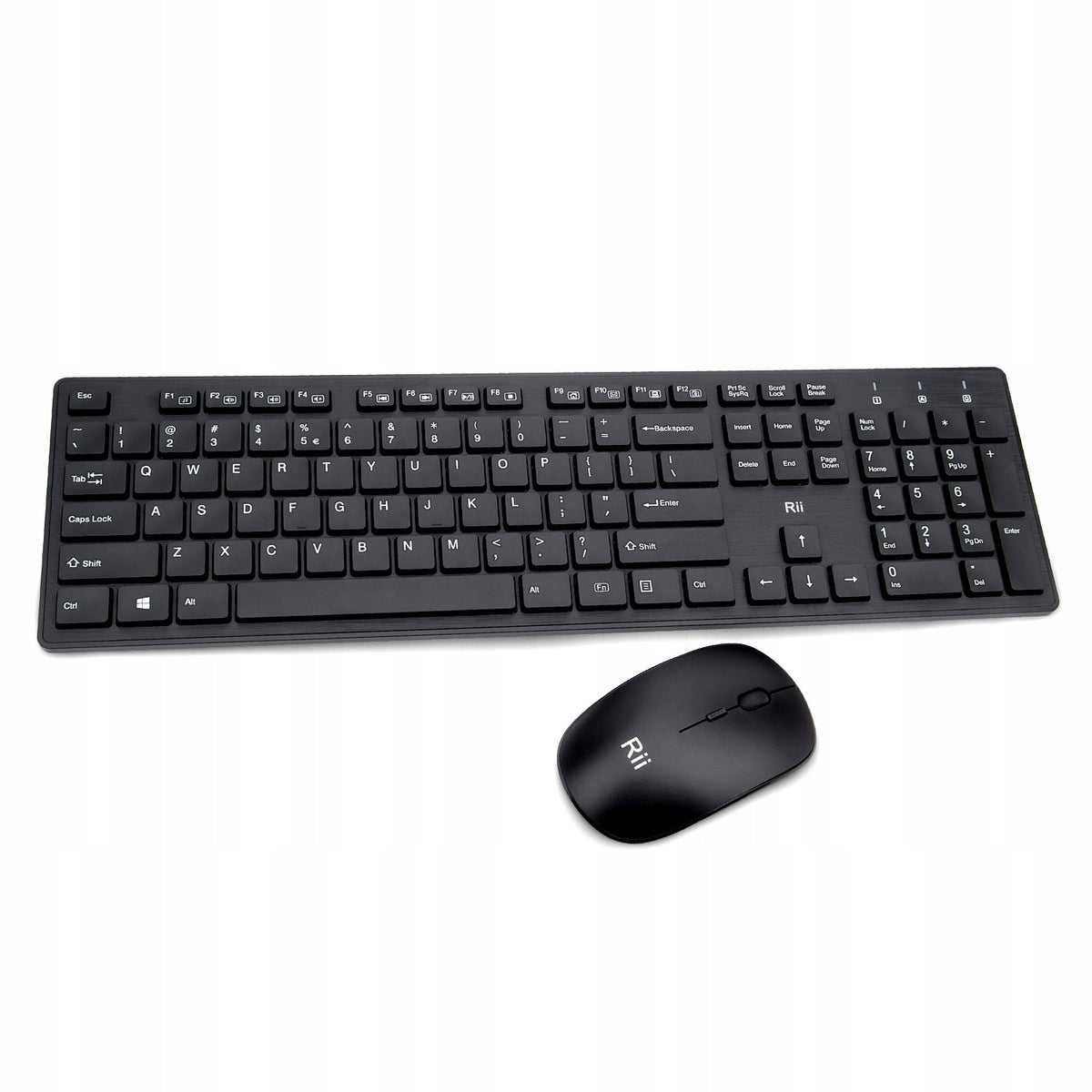 Keyboard and mouse set Rii black QWERTY SPANISH Manufacturer code RK200