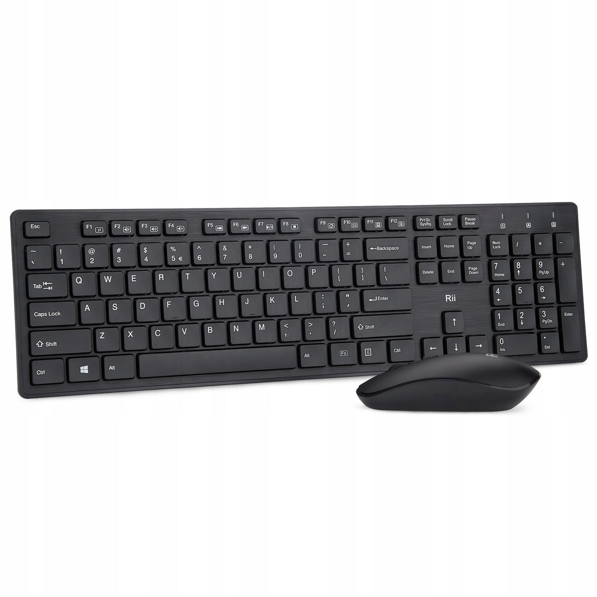 Keyboard and mouse set Rii black QWERTY SPANISH