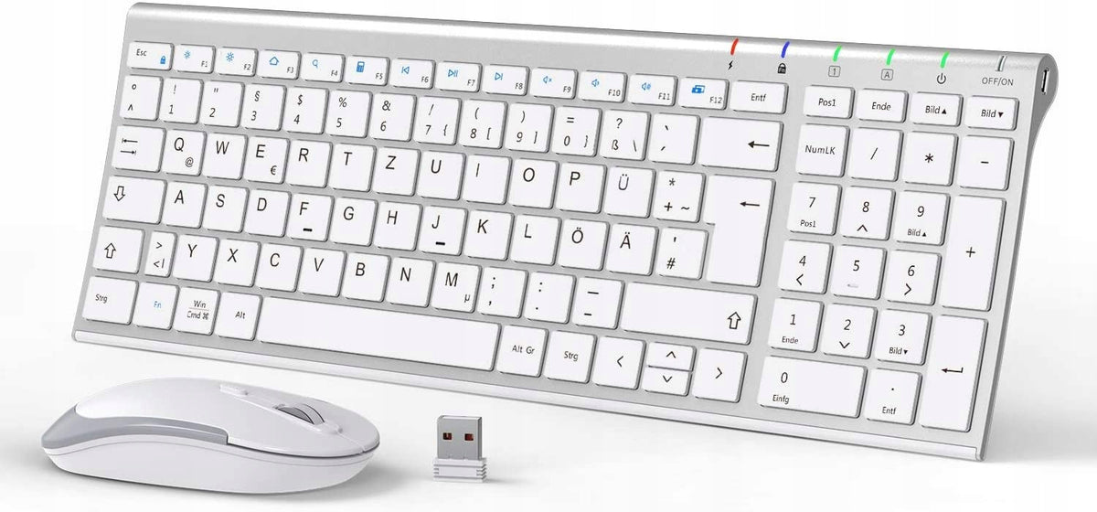 Keyboard and mouse set iClever white QWERTZ