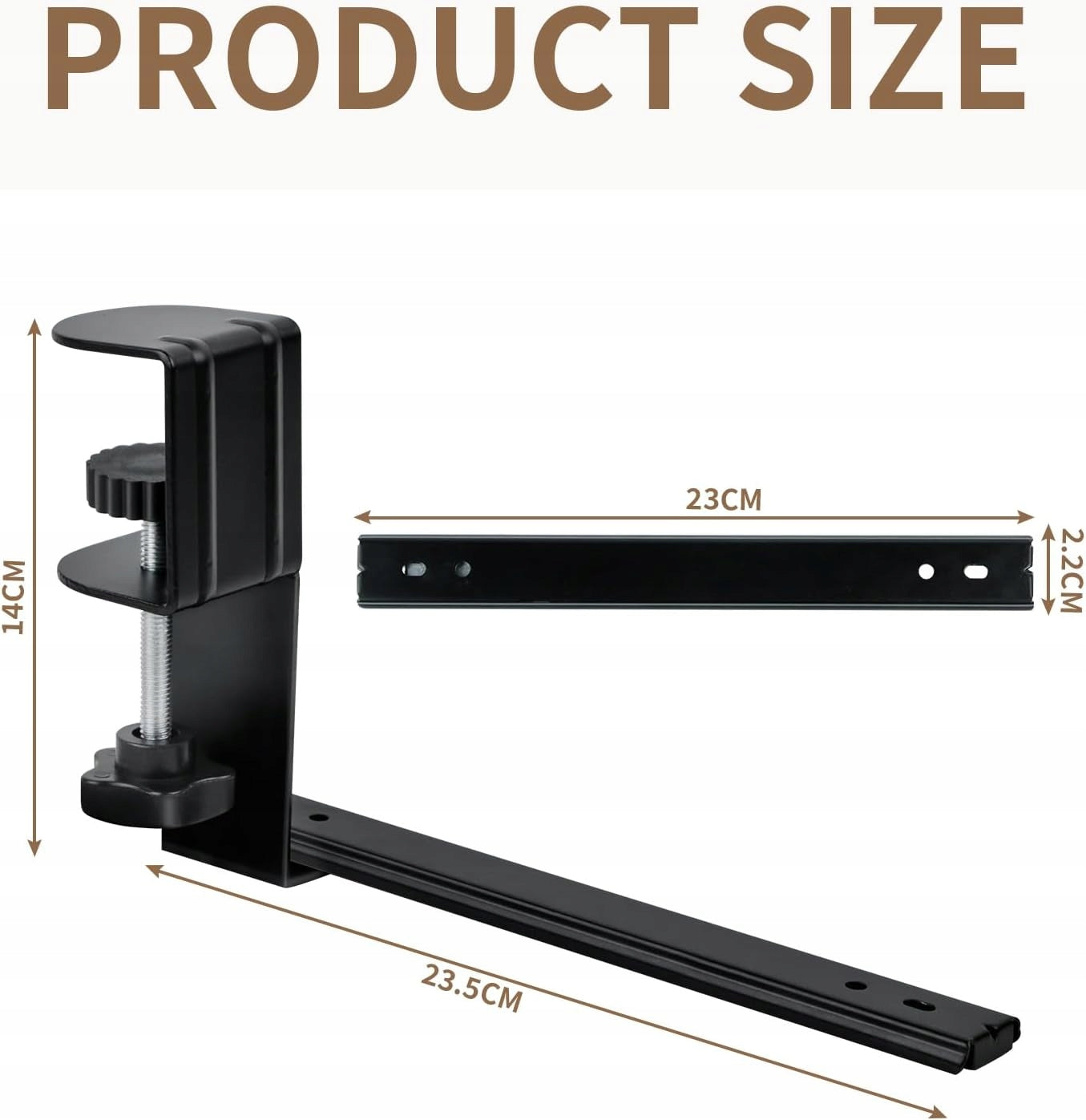 Keyboard holder for desk clamp C pull-out guides 23,5x14 cm Manufacturer code B0DJ7GNPZ4