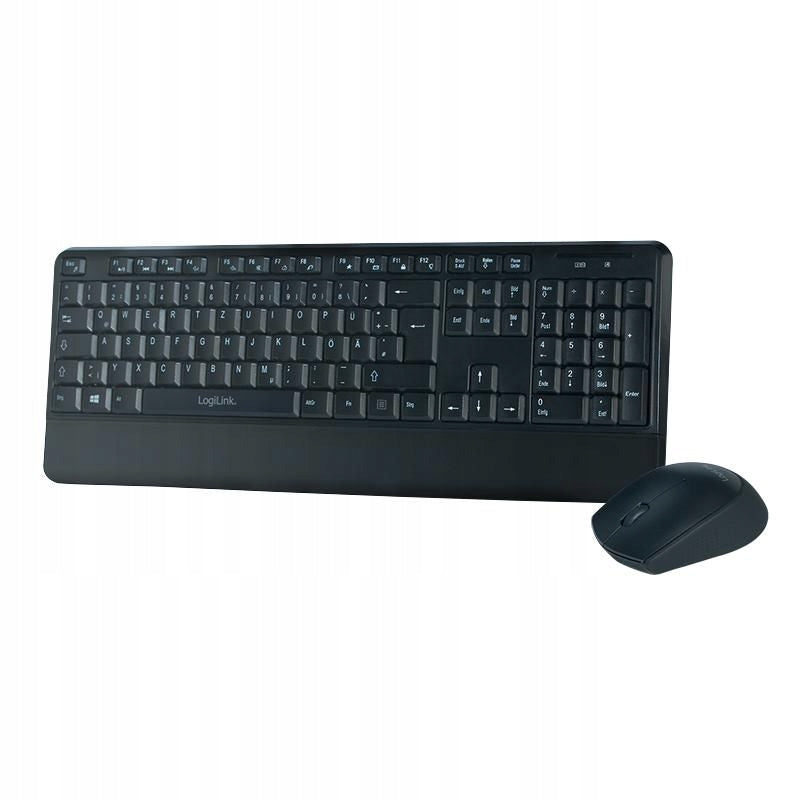 Keyboard set wireless mouse LogiLink 2,4GHz multimedia QWERTY