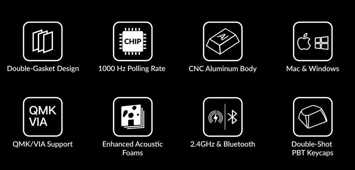Keychron Q10 Max Wireless Mechanical Keyboard Alice Layout Barebone Color black