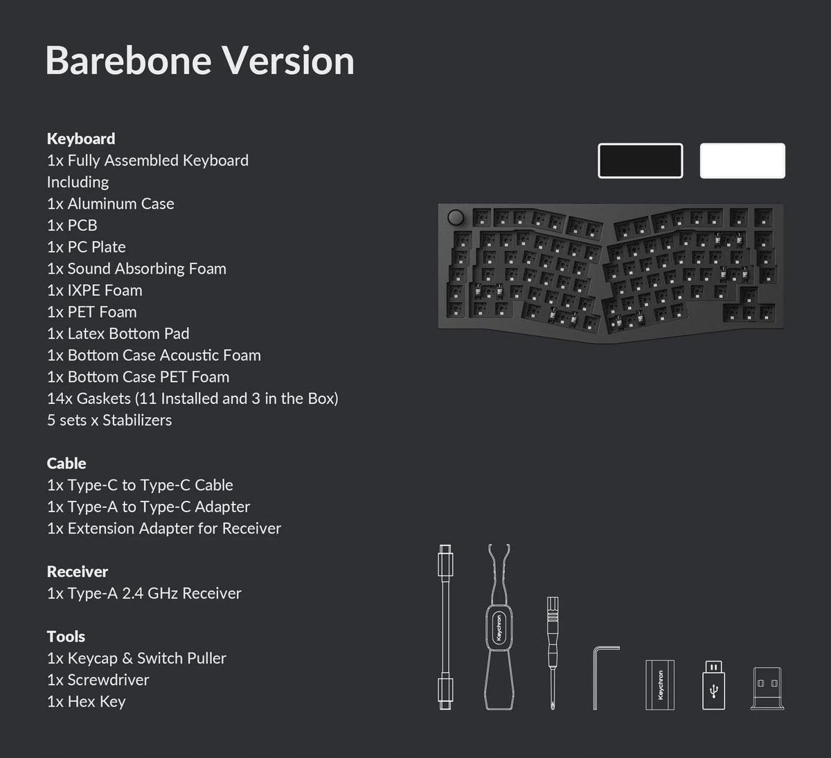 Keychron Q10 Max Wireless Mechanical Keyboard Alice Layout Barebone Manufacturer Keychron