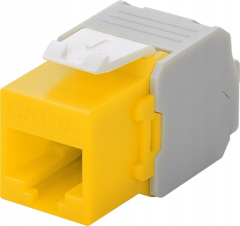 Keystone CAT6A RJ45 Socket, UTP, Yellow